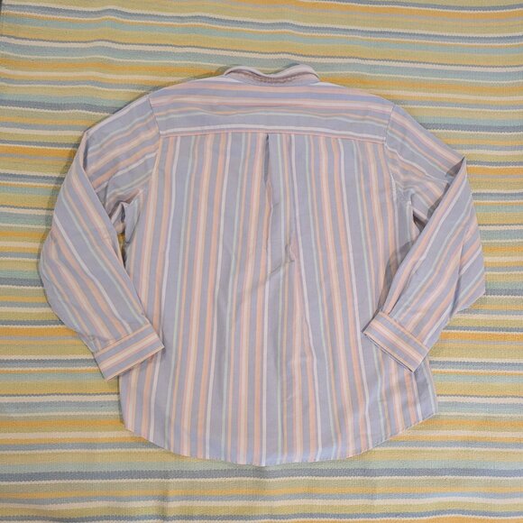⭐ Men's LL Bean Pastel Striped Button Up Size XL - Picture 9 of 11
